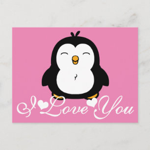 Postal Pingüino lindo te amo