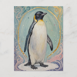 Postal Pingüino Magico Pastel