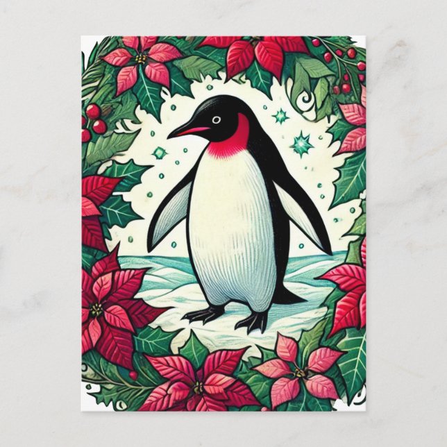 Postal Pingüino navidad (Anverso)