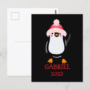 Postal Pingüino Navidades burdos y personalizados en Gorr