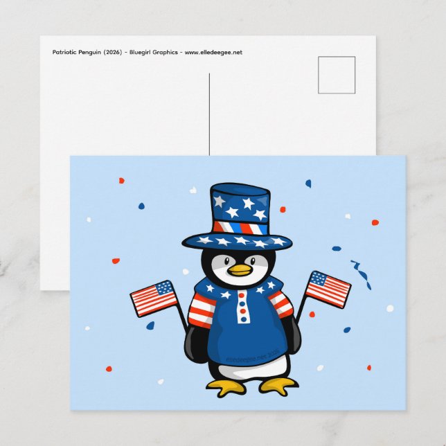 Postal Pingüino Patriótico (Anverso / Reverso)