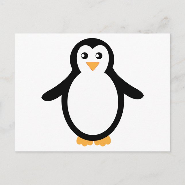 Postal Pingüino Personalizado blanco y negro (Anverso)