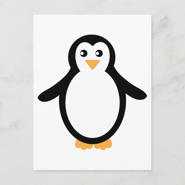Postal Pingüino Personalizado blanco y negro (Anverso)