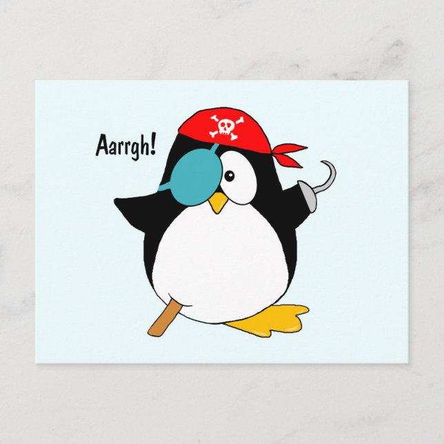 Postal Pingüino pirata (Anverso)