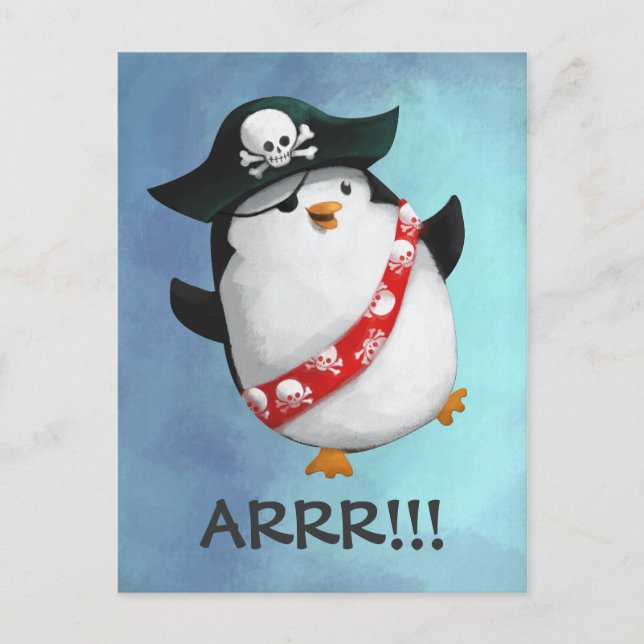 Postal Pingüino pirata (Anverso)