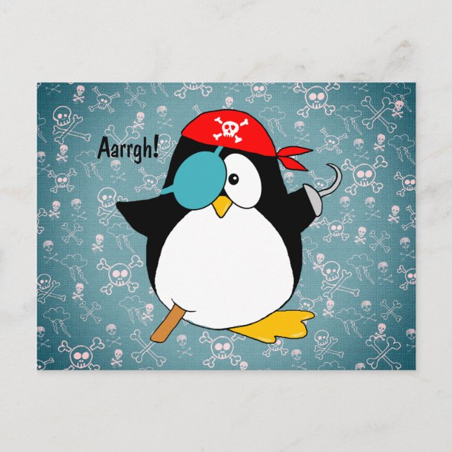 Postal Pingüino pirata (Anverso)