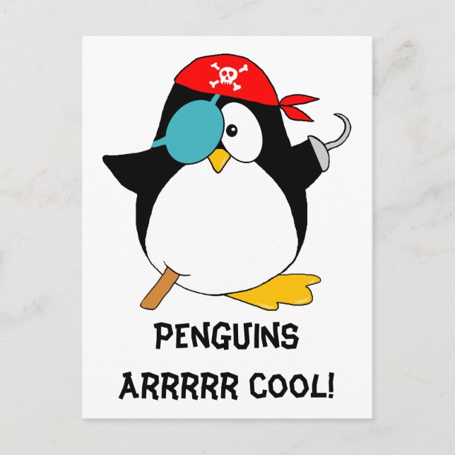 Postal Pingüino pirata de Guay (Anverso)
