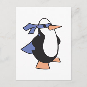 Postal pingüino superhéroe
