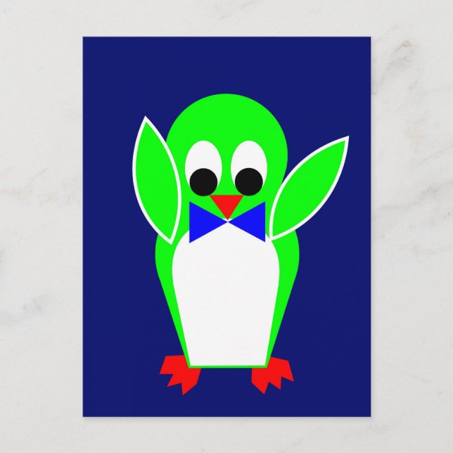 Postal Pingüino - Verde (Anverso)