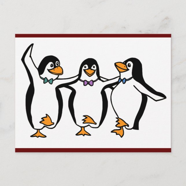 Postal Pingüinos bailarines (Anverso)