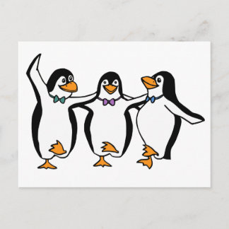 Postal Pingüinos bailarines