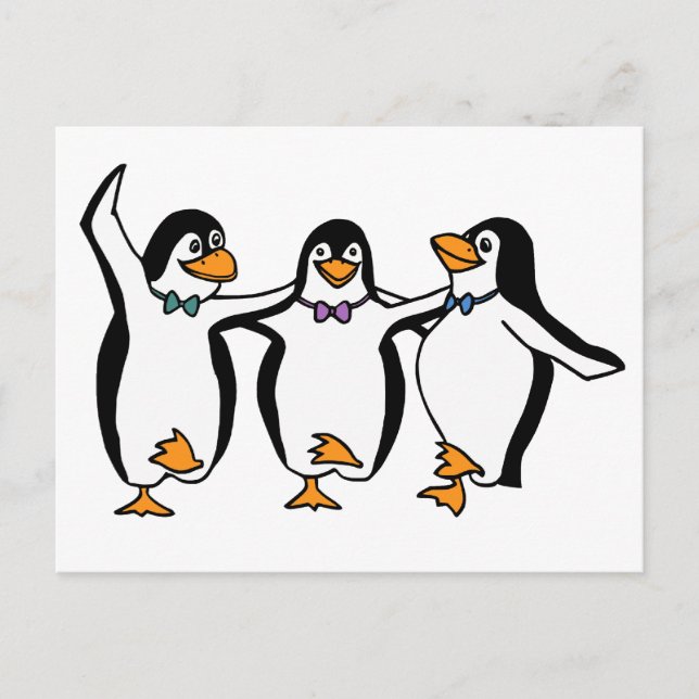 Postal Pingüinos bailarines (Anverso)