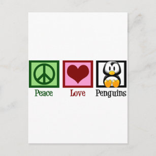 Postal Pingüinos de amor por la paz