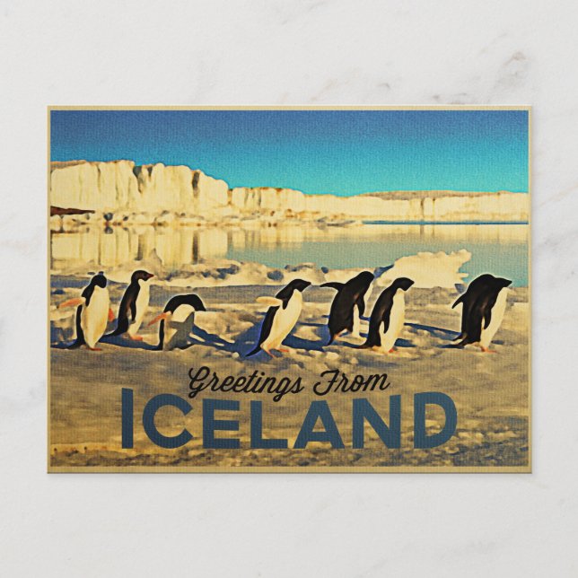 Postal Pingüinos de Islandia (Anverso)