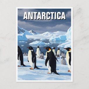 Postal Pingüinos en la Antártida viajan