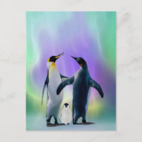 Pingüinos y bebés en Aurora boreal