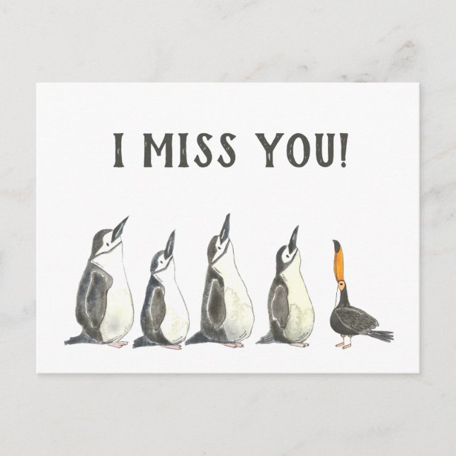 Postal Pingüinos y un toque toscano que extraño a sus pro (Anverso)