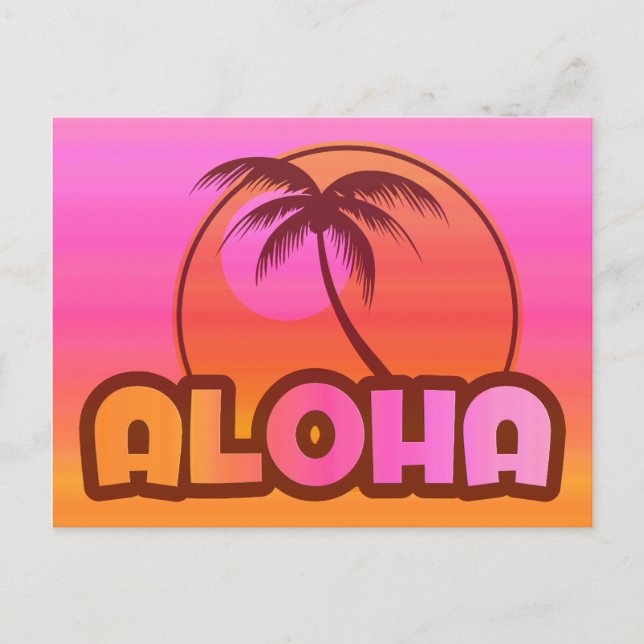 Postal Pink Aloha Palm (Anverso)