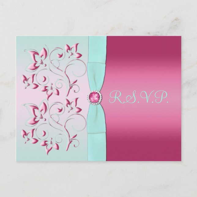 Postal Pink and Aqua R.S.V.P. (Anverso)