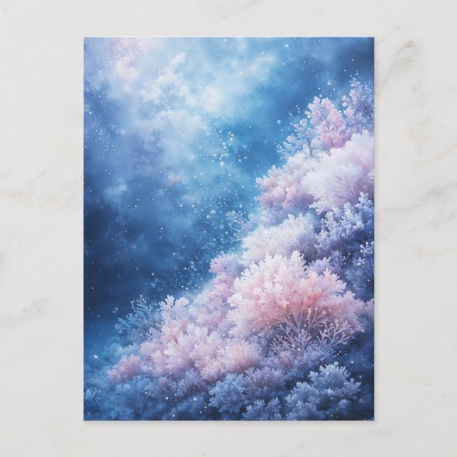 Postal Pink and Lavender Coral Reef in Starry Blue Sea (Anverso)