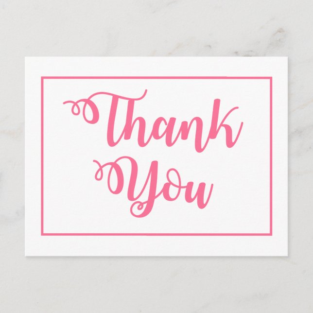 Postal Pink and White Gracias Fiesta de Bodas (Anverso)