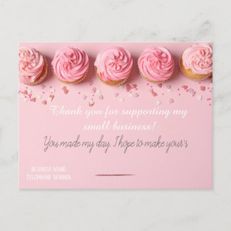 Postal Pink BAKERS Thank you Card