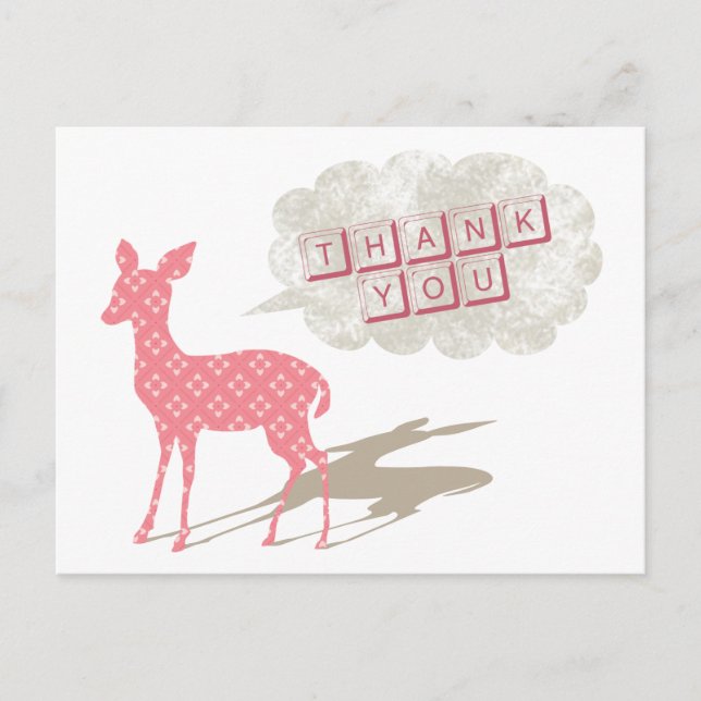 Postal Pink Bambi Gracias Postcard (Anverso)