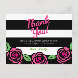 Postal Pink, Black, White Gracias Cartas