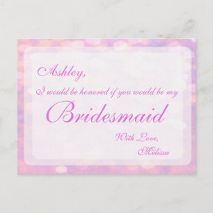 Postal Pink Bokeh   Bridesmaid
