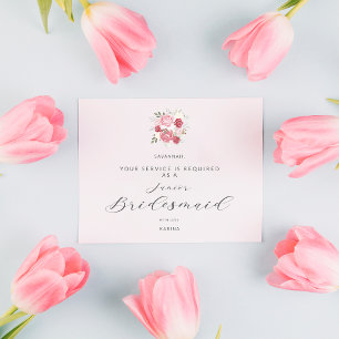 Postal Pink Bouquet Will You Be My Junior Bridesmaid