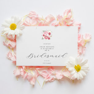 Postal Pink Bouquet Will You Be My Junior Bridesmaid