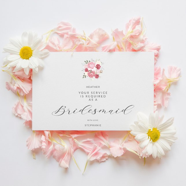 Postal Pink Bouquet Will You Be My Junior Bridesmaid (Subido por el creador)