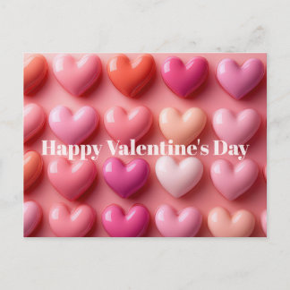 Postal Pink Candy Hearts Valentine`s Day Card
