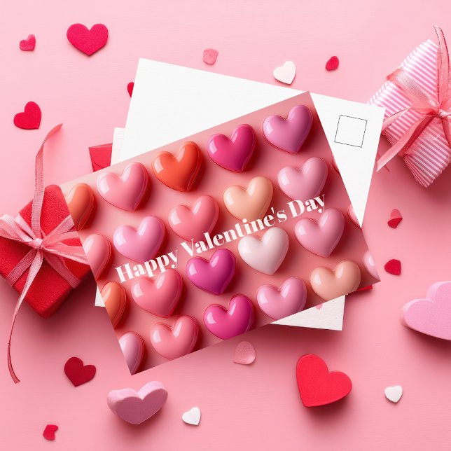 Postal Pink Candy Hearts Valentine`s Day Card  (Subido por el creador)