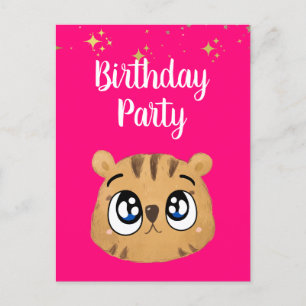 Postal Pink Cute little tiger