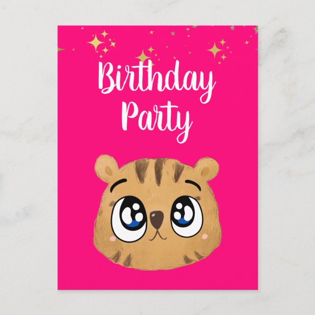 Postal Pink Cute little tiger (Anverso)