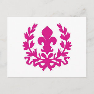 Postal Pink Fleur de Lis...postal