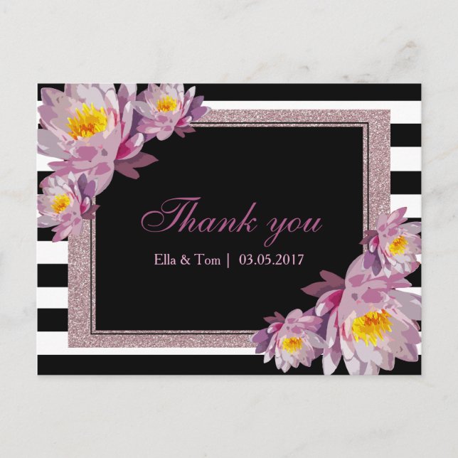 Postal Pink Floral Gracias Postcard (Anverso)