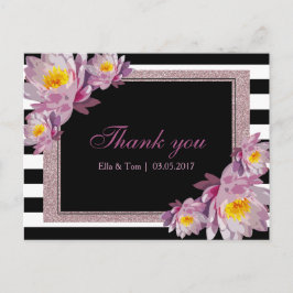 Postal Pink Floral Gracias Postcard