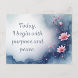 Postal Pink Flower Inspirational Affirmation