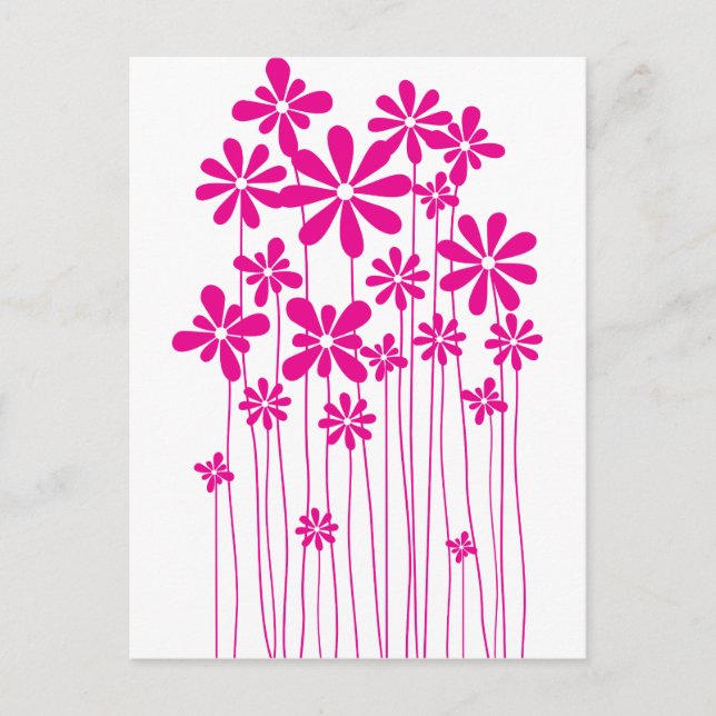 Postal Pink Flower Meadow (Anverso)
