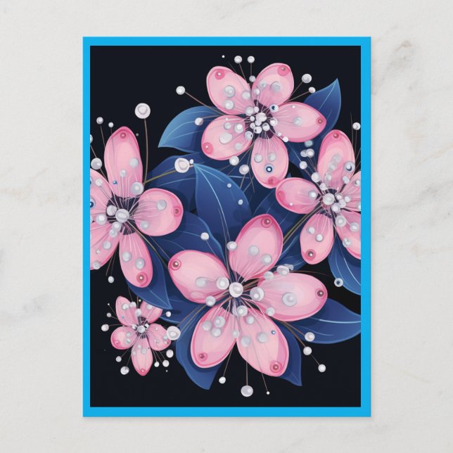 POSTAL PINK FLOWERS #1 (Anverso)