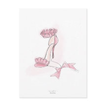 Pink Frilled High Heels Illustration