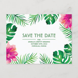 Postal Pink Hibiscus Tropical Save the Date