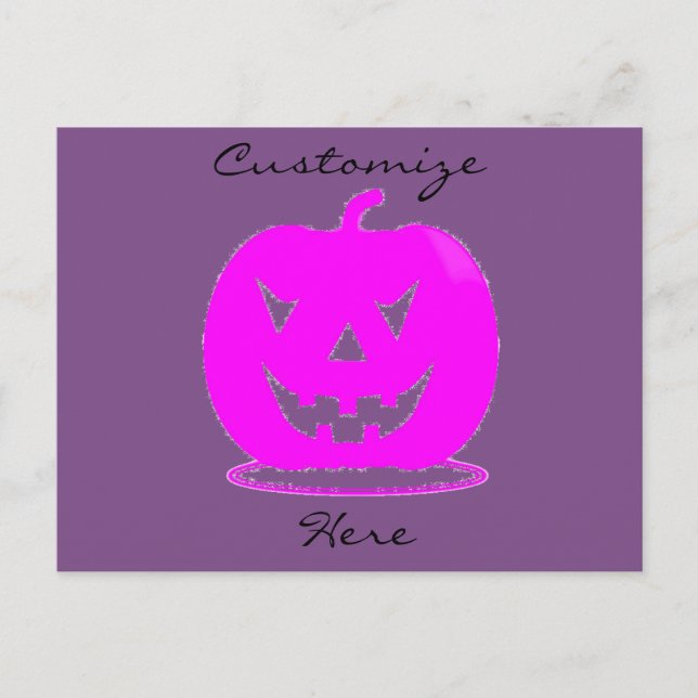 Postal Pink Jack o'lantern Halloween Thunder_Cove (Anverso)