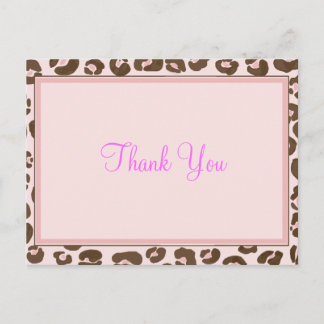 Postal Pink Leopard Gracias