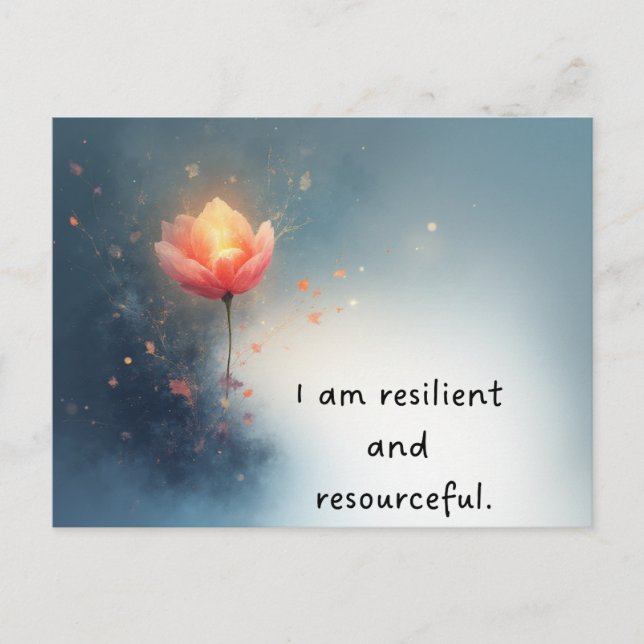 Postal Pink Lotus Empowering Affirmation for Self-Growth (Anverso)