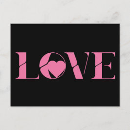 Postal Pink Love Text Valentine's day