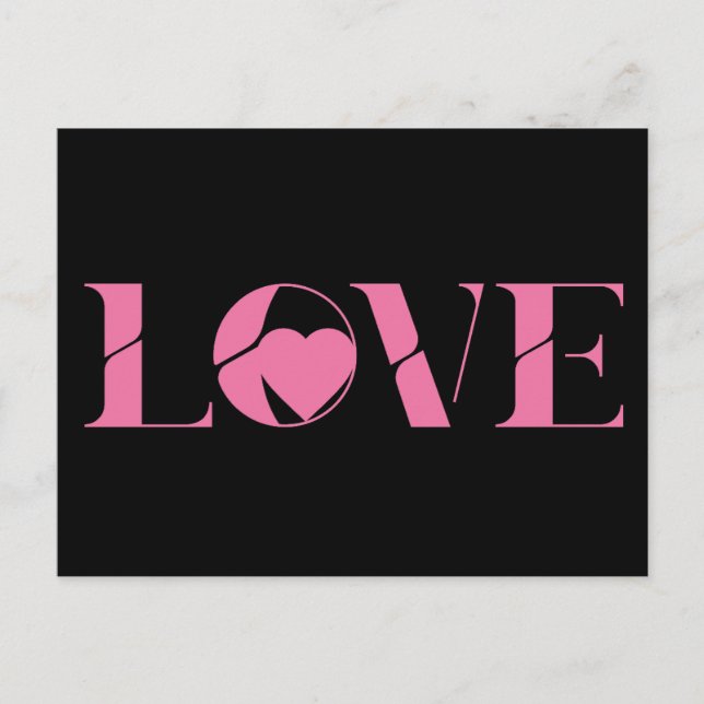 Postal Pink Love Text Valentine's day (Anverso)