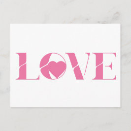 Postal Pink Love Text Valentine's day